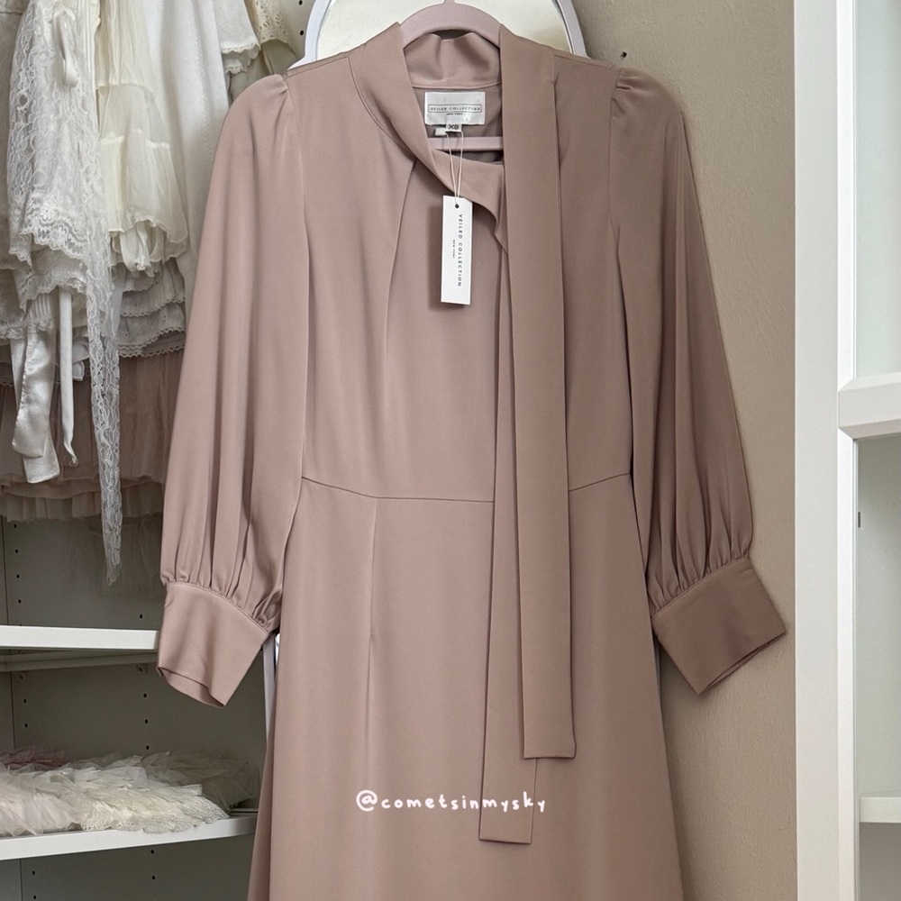 Veiled Collection Rania Satin Mock Neck Gown XS BNWT